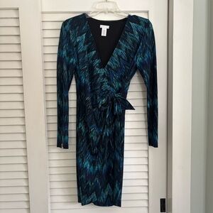 Elegant Patterned Wrap Dress